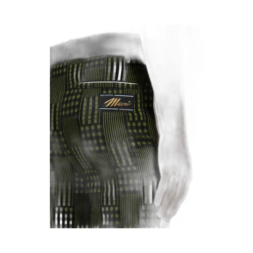 Geometric-Print Slim-Cut Trousers