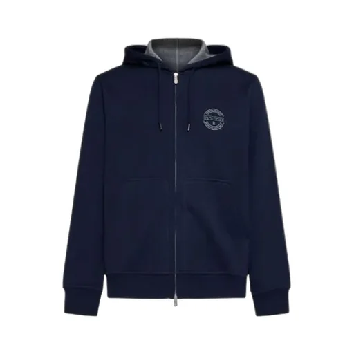 Brunello Cucinelli Logo-Printed Zipped Drawstring Hoodie