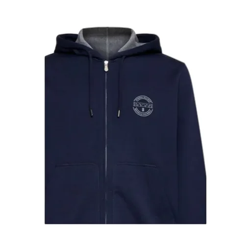 Brunello Cucinelli Logo-Printed Zipped Drawstring Hoodie