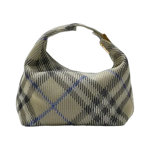 Burberry Medium Peg Checked Zipped Tote Bag