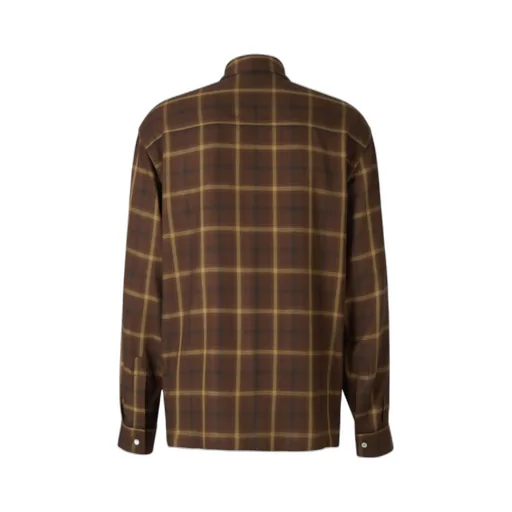 Palm Angels Logo Embroidered Checked Long-Sleeved Shirt
