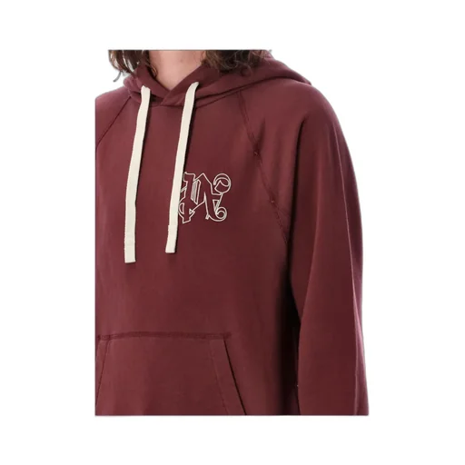 Palm Angels Pa Monogram Embroidered Drawstring Hoodie