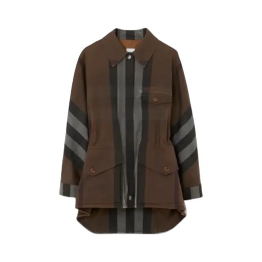 Burberry Logo Embroidered Long-Sleeved Jacket