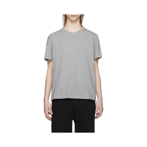 Ami Paris Logo Embroidered Crewneck T-Shirt