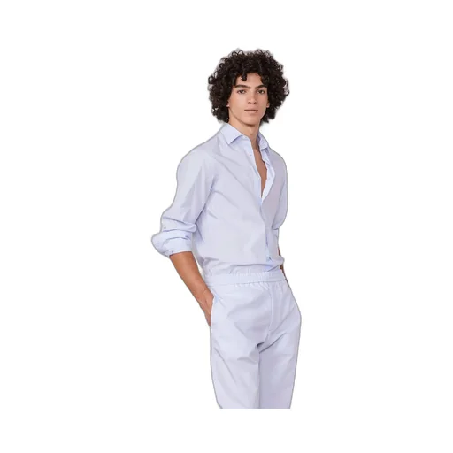 Pointed Collar Long-Sleeved Shirt