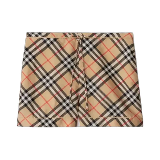Burberry Check Printed Drawstring Shorts