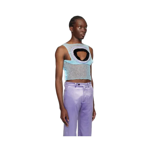 Light Blue Wool-Cashmere Top With Cutout