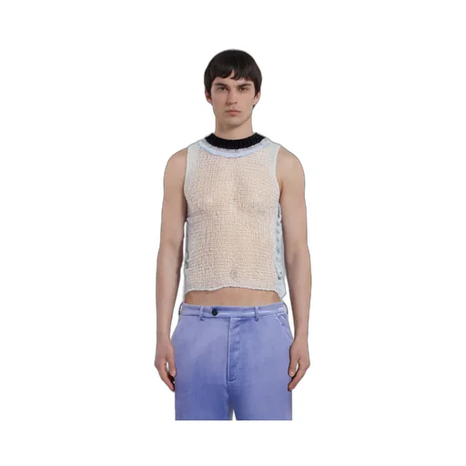 Light Blue Wool-Cashmere Top With Cutout