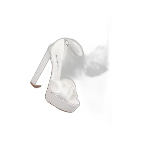 Knotted Satin Platform Sandals