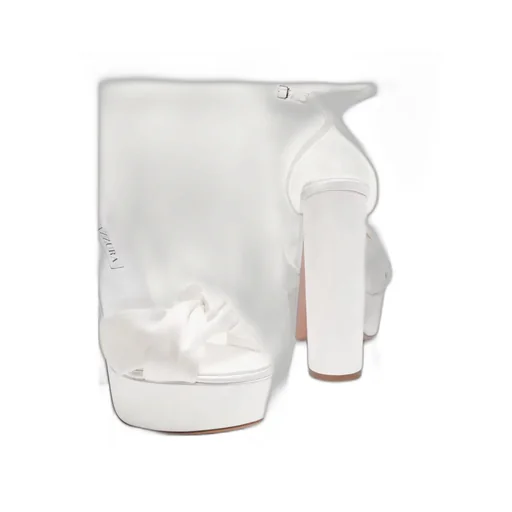 Knotted Satin Platform Sandals