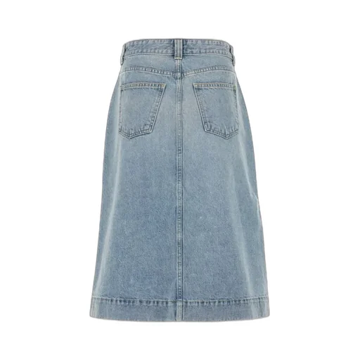 Khaite Charlene Slit Detailed Denim Skirt