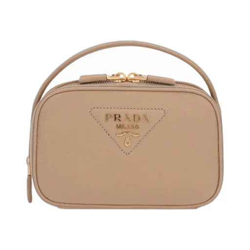 Triangle-Logo Leather Tote Bag