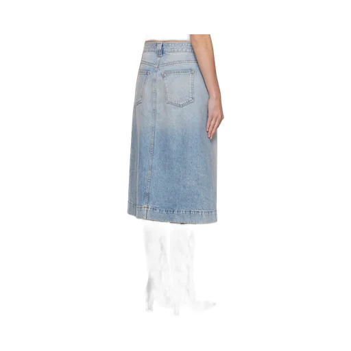 Khaite Charlene Slit Detailed Denim Skirt