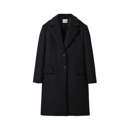 Single-Breasted Velour Coat
