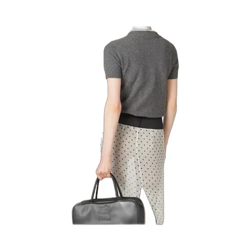 Miu Miu Logo Intarsia Knitted Short-Sleeved Pullover
