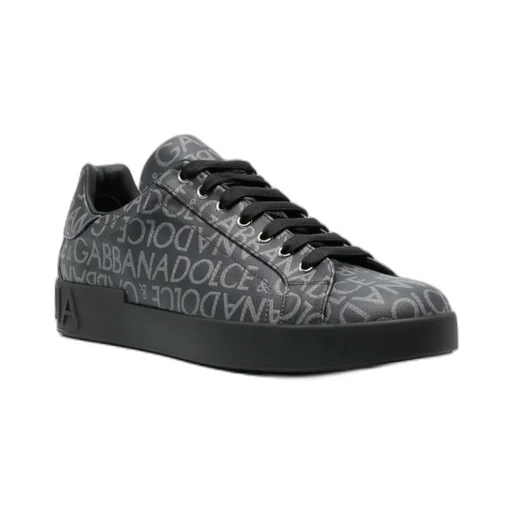 Dolce & Gabbana Portofino Logo Jacquard Lace-Up Sneakers