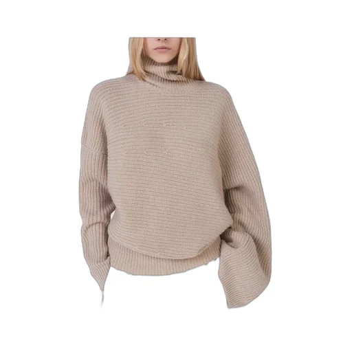 Stella Mccartney Roll-Neck Rib-Knit Cape Jumper