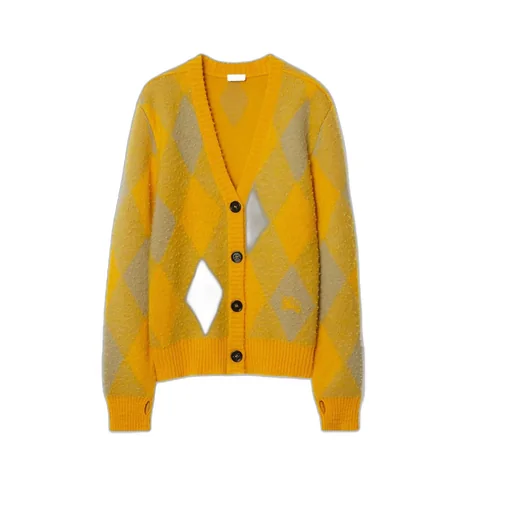 Burberry Checked V-Neck Cardigan