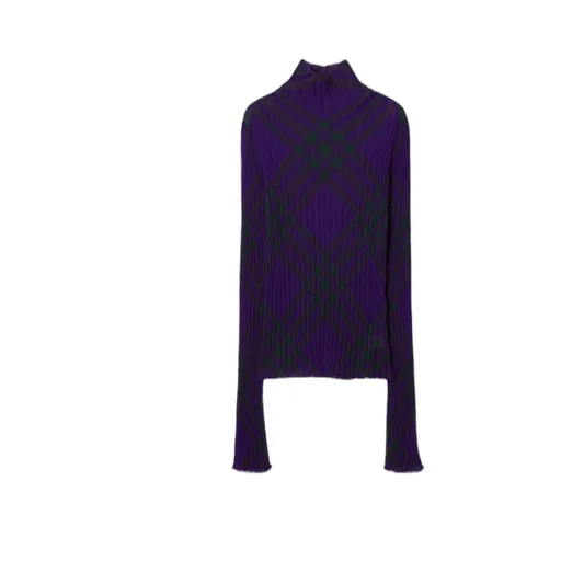 Burberry Checked Ribbed-Knit Jumper