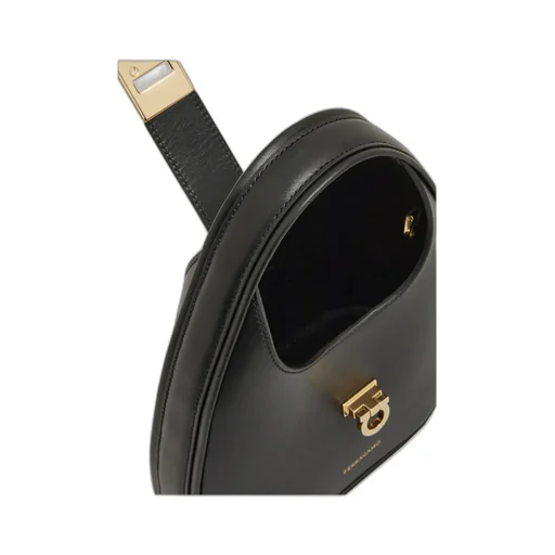 Salvatore Ferragamo Gancini-Buckle Logo-Engraved Mini Hobo Bag