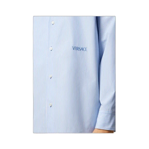 Versace Seashell Baroque Striped Buttoned Shirt