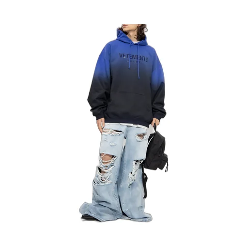 Logo-Print Faded-Effect Hoodie