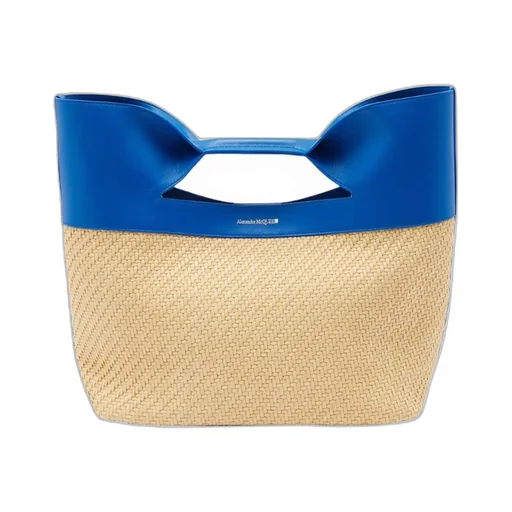 Alexander Mcqueen Wovem Small Bow Top Handle Bag