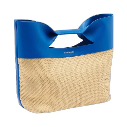 Alexander Mcqueen Wovem Small Bow Top Handle Bag