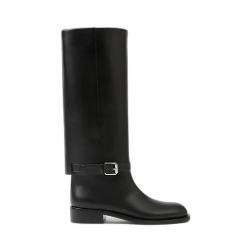 Burberry Logo Debossed Almond-Toe Boots