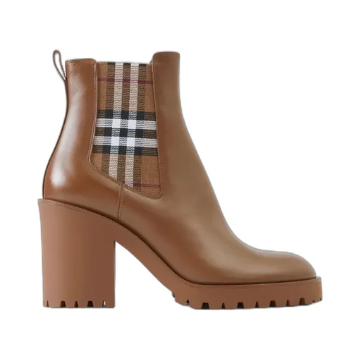 Burberry New Allostock Check Panel Ankle Boots