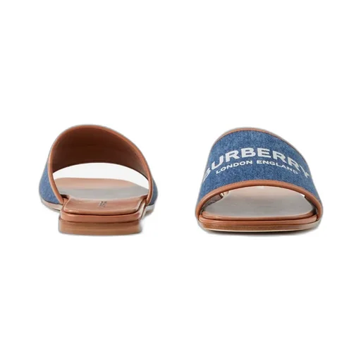 Logo-Print Denim Slides