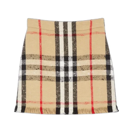 Burberry Checked Frayed Edge Mini Skirt