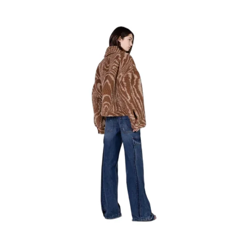 Stella Mccartney Woodgrain Printed Teddy Jacket