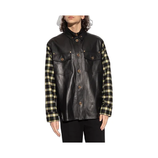 Versace Checked-Panel Long-Sleeved Shirt Jacket