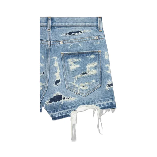 Mini Denim Shorts With Broken Holes