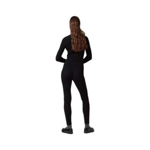 Miu Miu High Waist Logo Band Ribbed Leggings