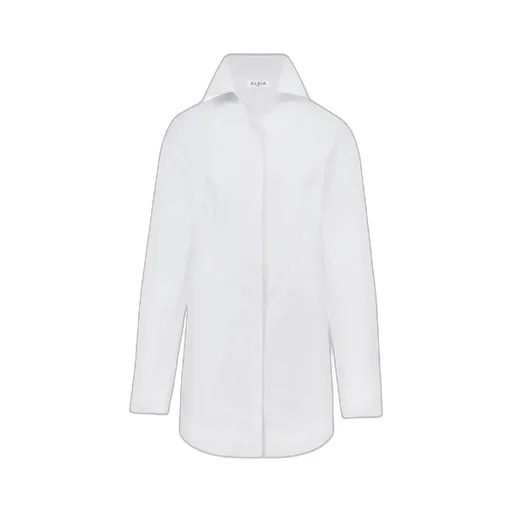 AlaÏA Long-Sleeved Poplin Shirt Dress