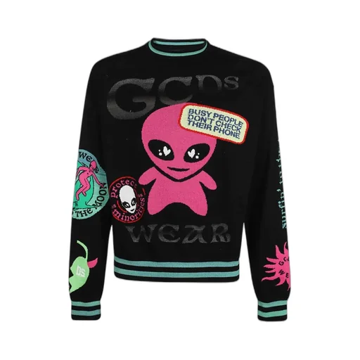 Alien-Graphic Crew-Neck Sweatshirt