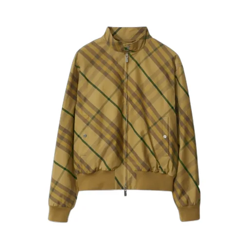 Burberry Check Printed Zipped Bomber Jacket