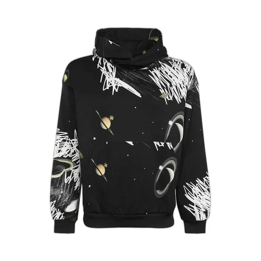 Planets-Print Pullover Sweatshirt