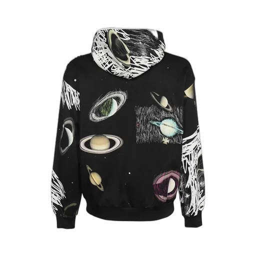 Planets-Print Pullover Sweatshirt