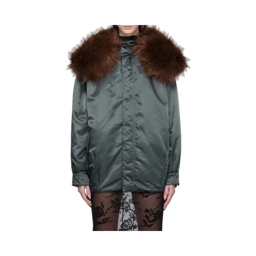 AlaÏA Fur-Embellished Maxi Bomber Jacket