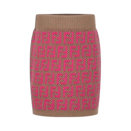 Fendi Kids Ff Motif High Waist Skirt
