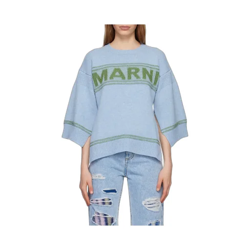 Marni Logo Intarsia-Knit Crewneck Jumper