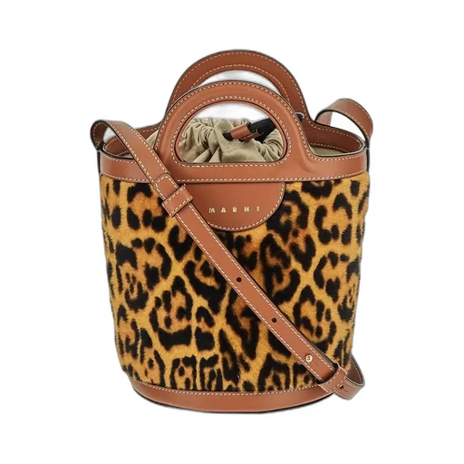 Marni Leopard Printed Small Bucket Bag