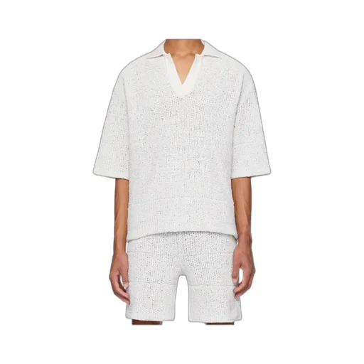 Short-Sleeved Knitted Polo Shirt