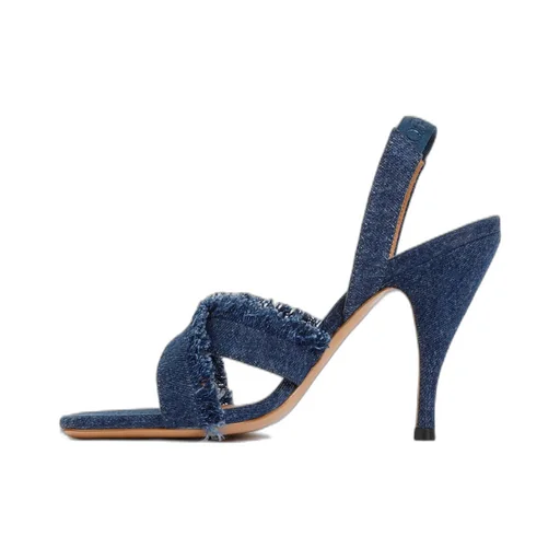 Off-White Open Toe Denim Sandals