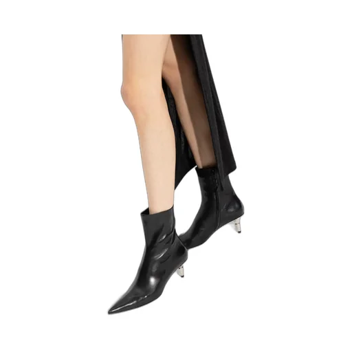 Spike Pointed-Toe Ankle Boots
