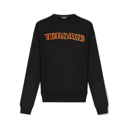 Versace Logo Embroidered Crewneck Sweatshirt