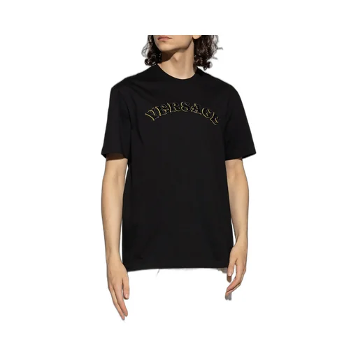 Versace Logo-Embroidered Crewneck T-Shirt